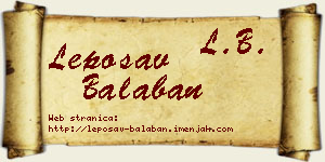 Leposav Balaban vizit kartica